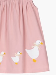 Trotters London Pink Little Cord Duck Smocked Pinafore Dress - Image 4 of 4