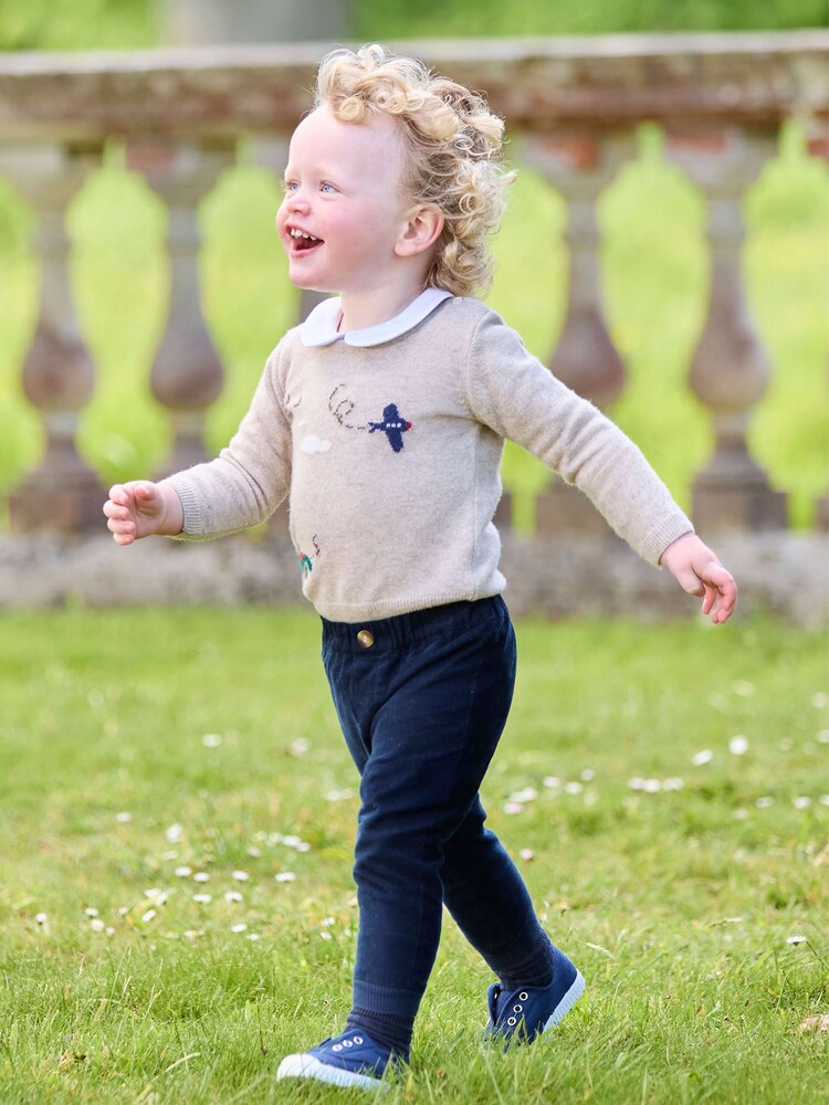 Trotters London Natural Little Oatmeal Herbie And Wilbur Jumper - Image 1 of 1 Trotters London Natural Little Oatmeal Herbie And Wilbur Jumper - Image 1 of 1