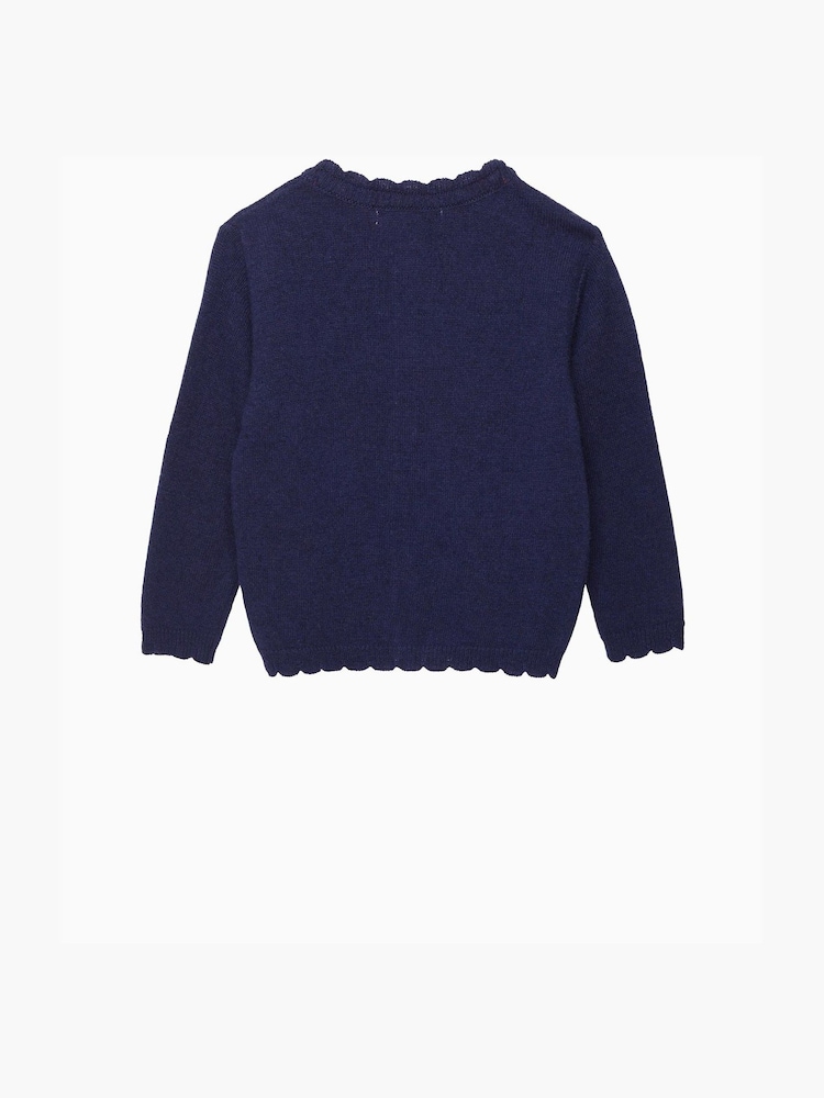 Trotters London Blue Little Navy Scottie Cardigan - Image 2 of 3