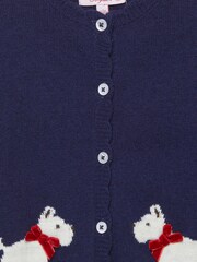 Trotters London Blue Little Navy Scottie Cardigan - Image 3 of 3