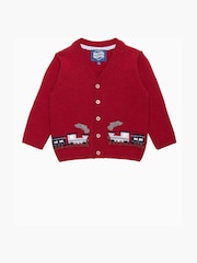 Trotters London Red Little Train Cardigan - Image 2 of 4