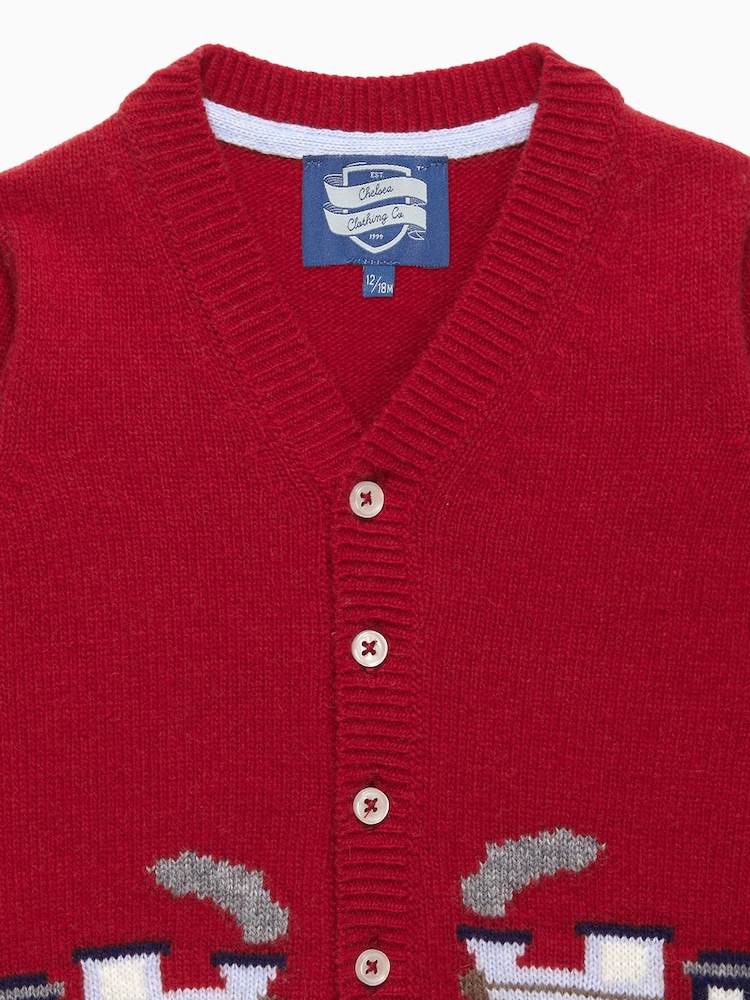 Trotters London Red Little Train Cardigan - Image 4 of 4