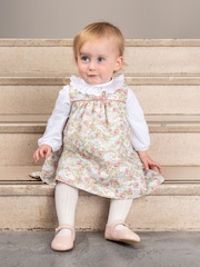 Trotters London Cream Little Sea Hollie Hedgehog Cotton Pinafore Dress - Image 1 of 4