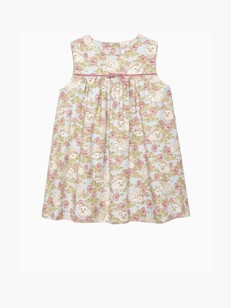 Trotters London Cream Little Sea Hollie Hedgehog Cotton Pinafore Dress - Image 2 of 4