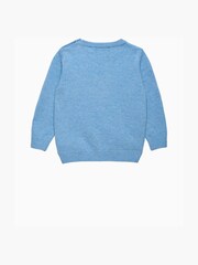 Trotters London – Augustus – Pullover mit kleinem melierten Löwen in Blau - Bild 3 von 4