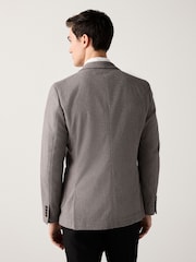 Grey Slim Fit Soft Touch Textured Jersey Blazer - Image 3 of 10