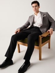 Grey Slim Fit Soft Touch Textured Jersey Blazer - Image 4 of 10