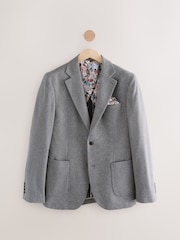 Grey Slim Fit Soft Touch Textured Jersey Blazer - Image 7 of 10