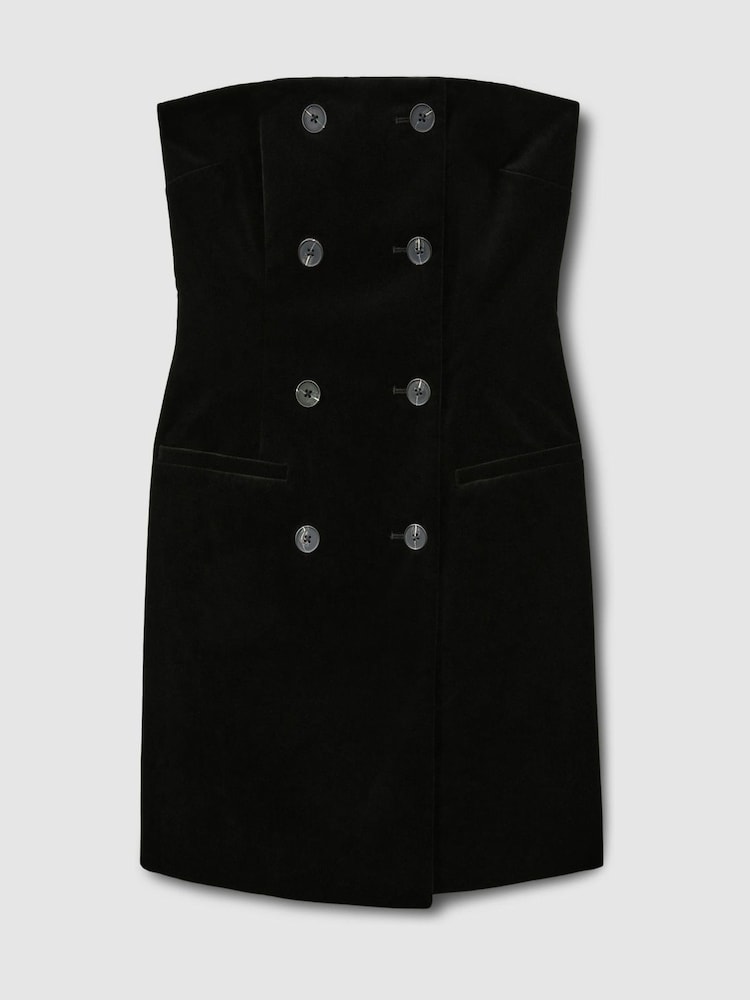 Reiss Ilze Bandeau-Neck Velvet Mini Dress - Bild 2 von 6 Reiss Ilze Bandeau-Neck Velvet Mini Dress - Bild 2 von 6