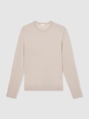 Reiss Sand Oe Sussex Wool-Blend Crew-Neck Jumper - Image 2 of 5
