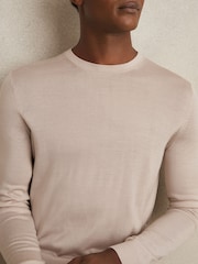 Reiss Sand Oe Sussex Wool-Blend Crew-Neck Jumper - Image 3 of 5