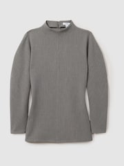 Reiss Grey Markari Sculpted High Neck Top - Image 2 of 6