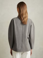 Reiss Grey Markari Sculpted High Neck Top - Image 5 of 6