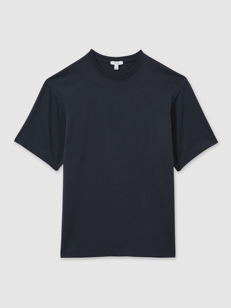 Reiss Navy Tate Oversized Garment Dye T-Shirt - Image 2 of 5