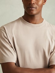 Reiss Cement Tate Oversized Garment Dye T-Shirt - Image 3 of 5