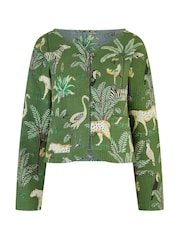 Yumi Green Reversible Cotton Cropped Quilted Jacket - Image 5 of 5