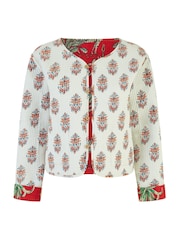 Yumi Red Reversible Cotton Cropped Quilted Jacket - Image 5 of 5