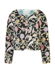 Yumi Black Reversible Cotton Cropped Quilted Jacket - Image 4 of 4