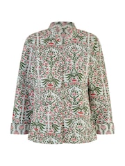Yumi Pink Floral Print Reversible Cotton Quilted Jacket - Image 5 of 5