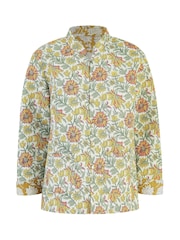 Yumi Yellow Floral Print Reversible Cotton Quilted Jacket - Image 5 of 5