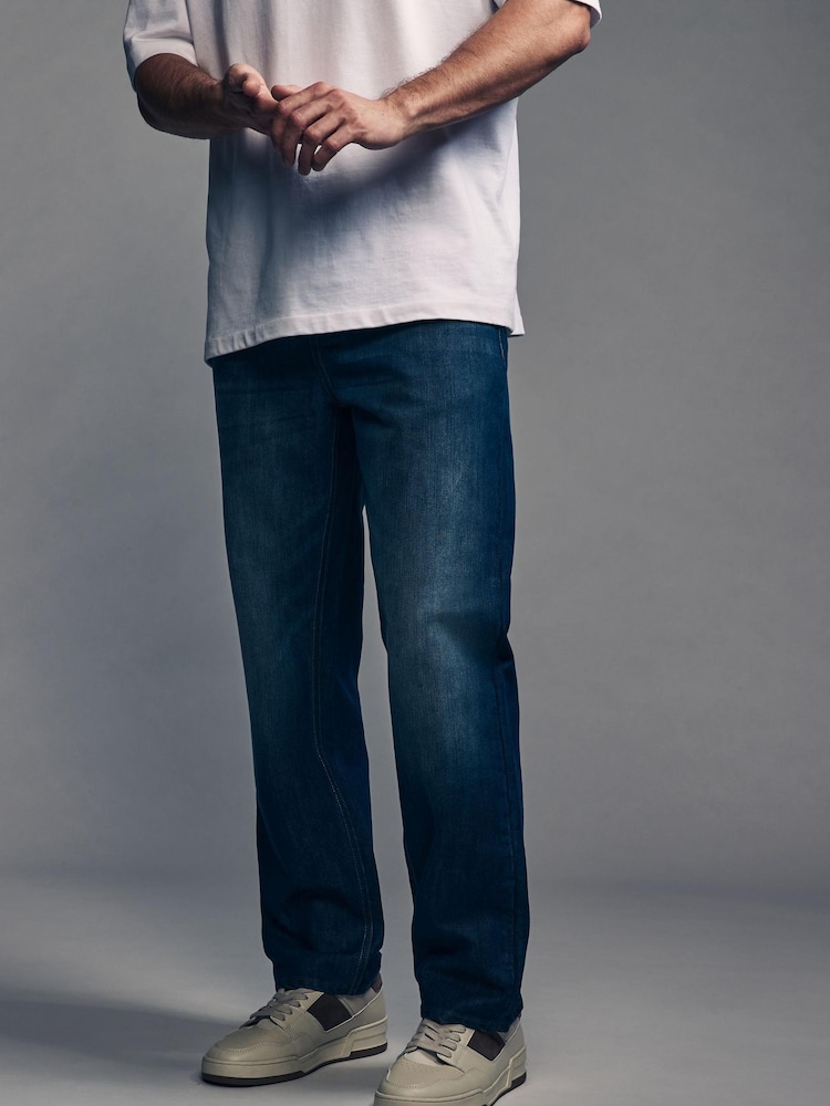 Dark Wash Straight Fit Poly Jeans - Image 1 of 1