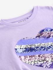 Morado - 100% Cotton Sequin Animal Heart Print T-Shirt (3-16yrs) - Imagen 4 de 5