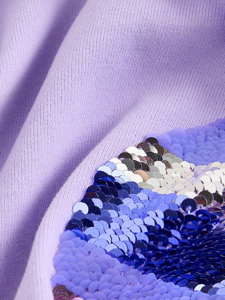 Morado - 100% Cotton Sequin Animal Heart Print T-Shirt (3-16yrs) - Imagen 5 de 5