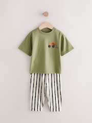 Khaki/Green Short Sleeve T-Shirts & Joggers Set 3 Pack (3mths-7yrs) - Image 4 of 10