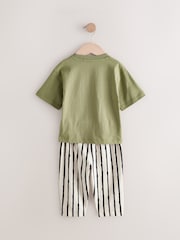 Khaki/Green Short Sleeve T-Shirts & Joggers Set 3 Pack (3mths-7yrs) - Image 6 of 10