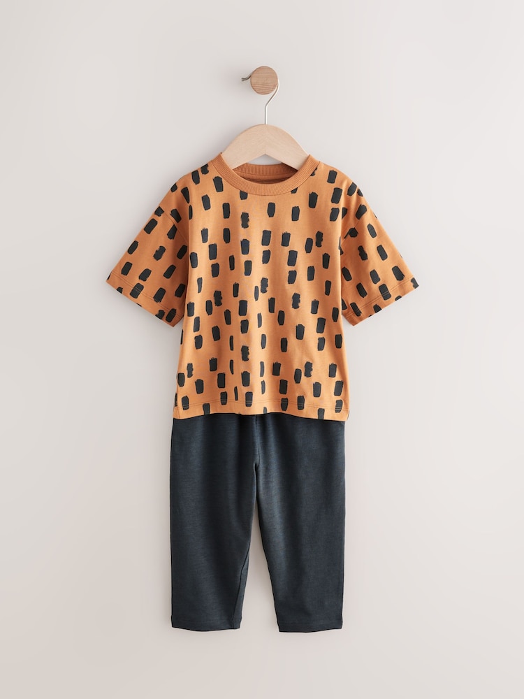Khaki/Green Short Sleeve T-Shirts & Joggers Set 3 Pack (3mths-7yrs) - Image 7 of 10