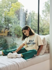 Green T-Shirt And Wide Leg Joggers Set (3-16yrs) - Image 1 of 7