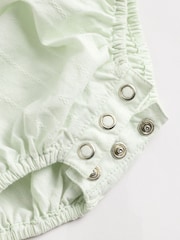 Mint Green Embroidered Baby Bloomer Romper with Tights (0mths-2yrs) - Image 11 of 13