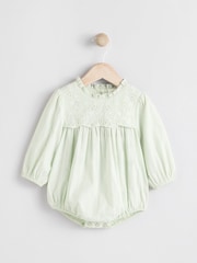 Mint Green Embroidered Baby Bloomer Romper with Tights (0mths-2yrs) - Image 6 of 13