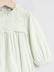 Mint Green Embroidered Baby Bloomer Romper with Tights (0mths-2yrs) - Image 8 of 13