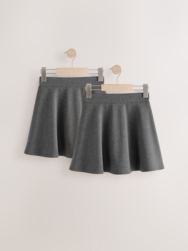 Grey Pull On Skort 2 Pack With Jersey Stretch (3-17yrs) - Image 1 of 6