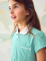 Green Zip Front Cotton Rich Gingham School Dress (3-14yrs) - Image 5 of 5