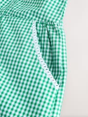 Green Zip Front Cotton Rich Gingham School Dress (3-14yrs) - Image 9 of 10