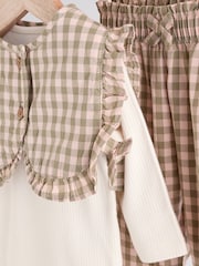 Green Gingham 3 Piece Baby Long Sleeve Bodysuit, Trousers & Gilet Set (0mths-2yrs) - Image 14 of 19