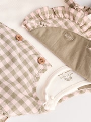 Green Gingham 3 Piece Baby Long Sleeve Bodysuit, Trousers & Gilet Set (0mths-2yrs) - Image 16 of 19