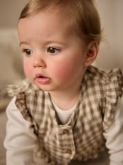 Green Gingham 3 Piece Baby Long Sleeve Bodysuit, Trousers & Gilet Set (0mths-2yrs) - Image 2 of 19