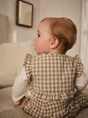 Green Gingham 3 Piece Baby Long Sleeve Bodysuit, Trousers & Gilet Set (0mths-2yrs) - Image 3 of 19
