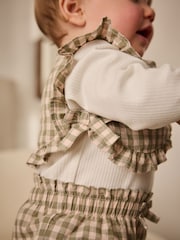 Green Gingham 3 Piece Baby Long Sleeve Bodysuit, Trousers & Gilet Set (0mths-2yrs) - Image 4 of 19