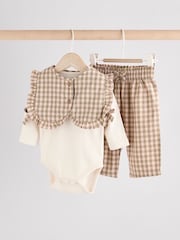 Green Gingham 3 Piece Baby Long Sleeve Bodysuit, Trousers & Gilet Set (0mths-2yrs) - Image 7 of 19