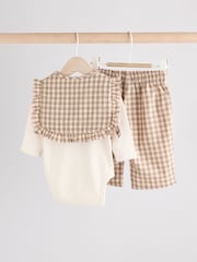 Green Gingham 3 Piece Baby Long Sleeve Bodysuit, Trousers & Gilet Set (0mths-2yrs) - Image 8 of 19