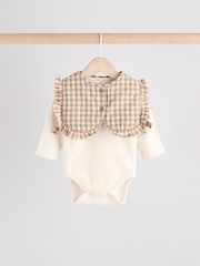 Green Gingham 3 Piece Baby Long Sleeve Bodysuit, Trousers & Gilet Set (0mths-2yrs) - Image 9 of 19
