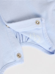 White/Blue Floral Print Baby Long Sleeve 100% Cotton Bodysuit Denim Jacket & Trousers 3 Piece Set (0mths-2yrs) - Image 11 of 17