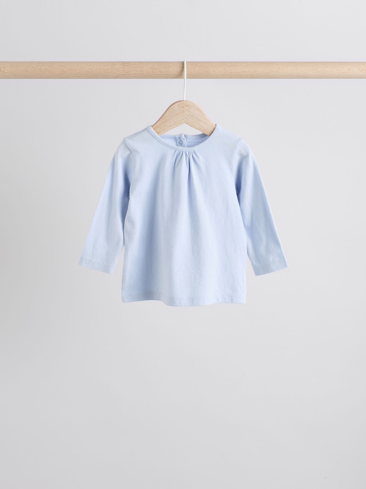 White/Blue Floral Print Baby Long Sleeve 100% Cotton Bodysuit Denim Jacket & Trousers 3 Piece Set (0mths-2yrs) - Image 5 of 17