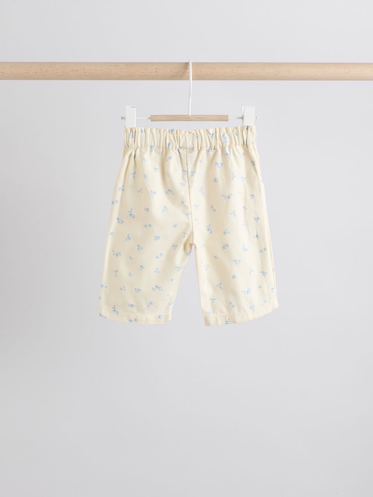 White/Blue Floral Print Baby Long Sleeve 100% Cotton Bodysuit Denim Jacket & Trousers 3 Piece Set (0mths-2yrs) - Image 7 of 17