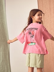 Pink Sunshine 100% Cotton Graphic Print T-Shirt (3-16yrs) - Image 1 of 8
