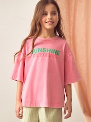 Pink Sunshine 100% Cotton Graphic Print T-Shirt (3-16yrs) - Image 2 of 8